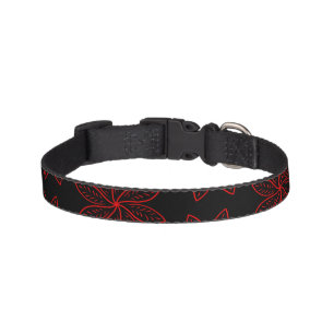 Crimson Pattern on Black Pet Collar