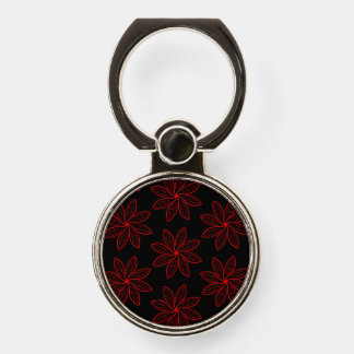 Crimson Pattern on Black  Phone Ring Stand