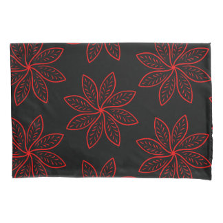 Crimson Pattern on Black  Pillow Case