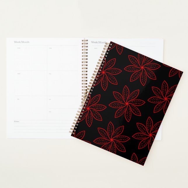 Crimson Pattern on Black  Planner (Display)