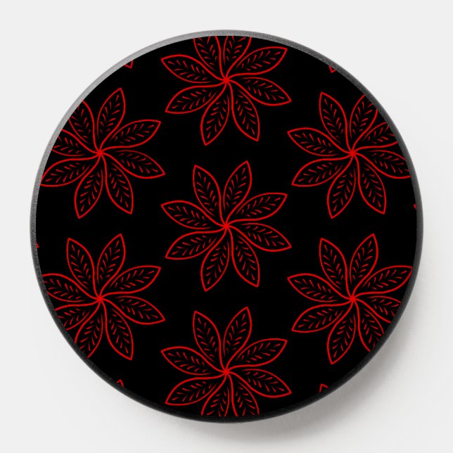 Crimson Pattern on Black  PopSocket (Popsocket)