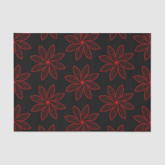 Crimson Pattern on Black  Tissue Paper