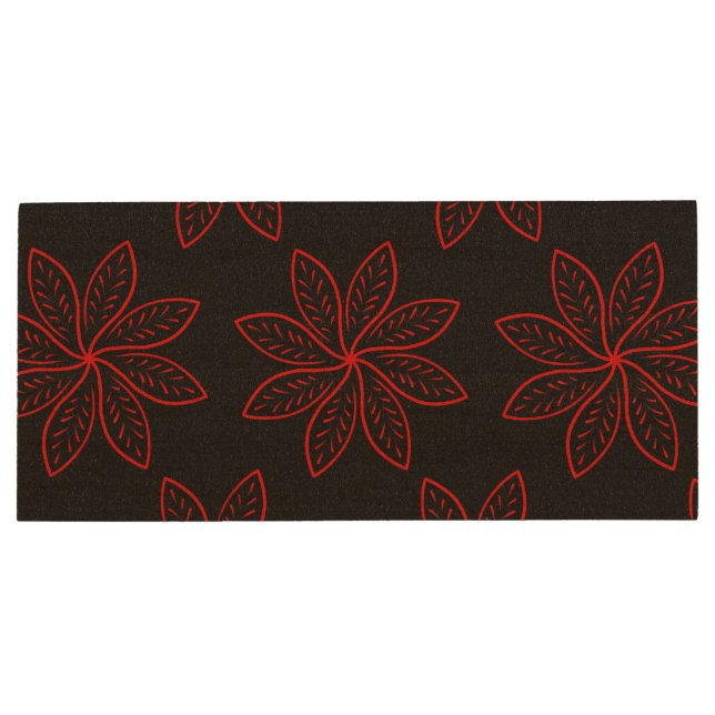 Crimson Pattern on Black  Wood Flash Drive (Back)