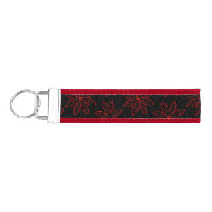 Crimson Pattern on Black  Wrist Keychain