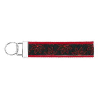 Crimson Pattern on Black  Wrist Keychain