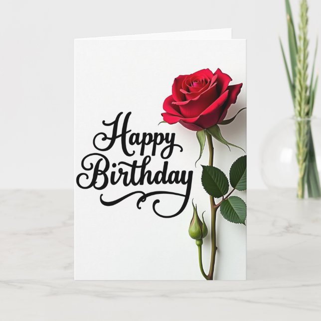 Crimson Petal Birthday Card (Front)