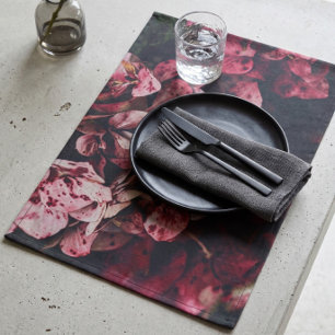 Crimson Petal Shadow Cloth Placemat