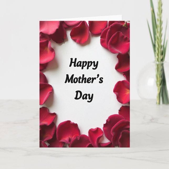 Crimson Petals Mothers Day Card (Front)