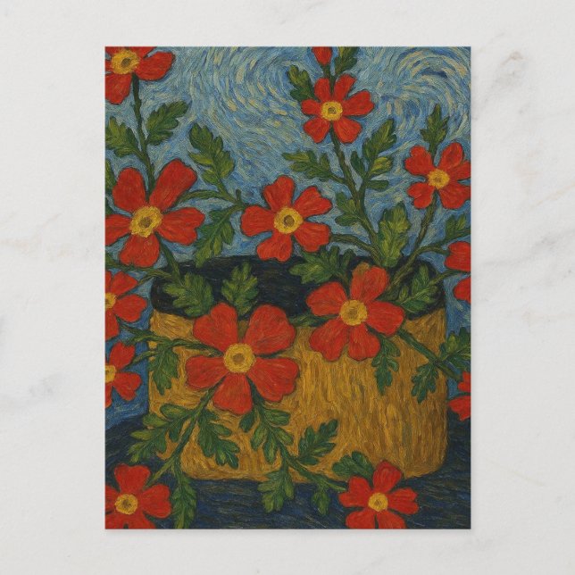 Crimson Phlox Greeting  Postcard (Front)