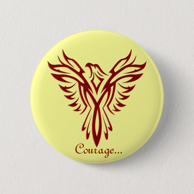 Crimson Phoenix Courage badge / button (Front)