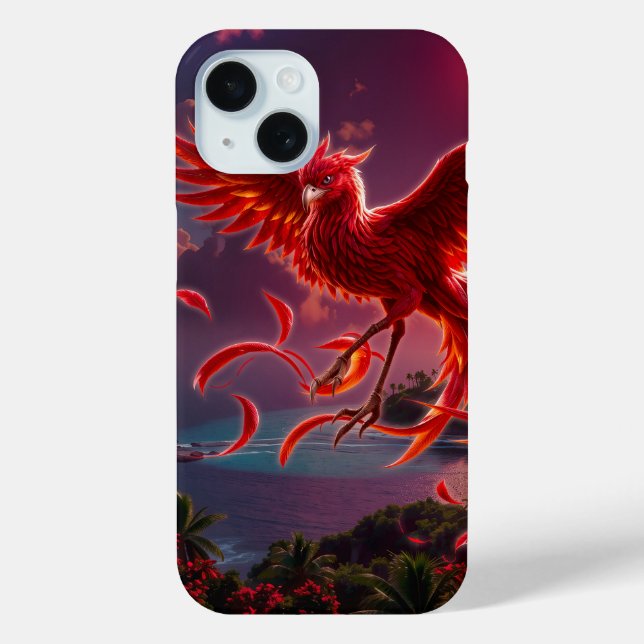 Crimson Phoenix of the Moonlit Tide.  Case-Mate iPhone Case (Back)