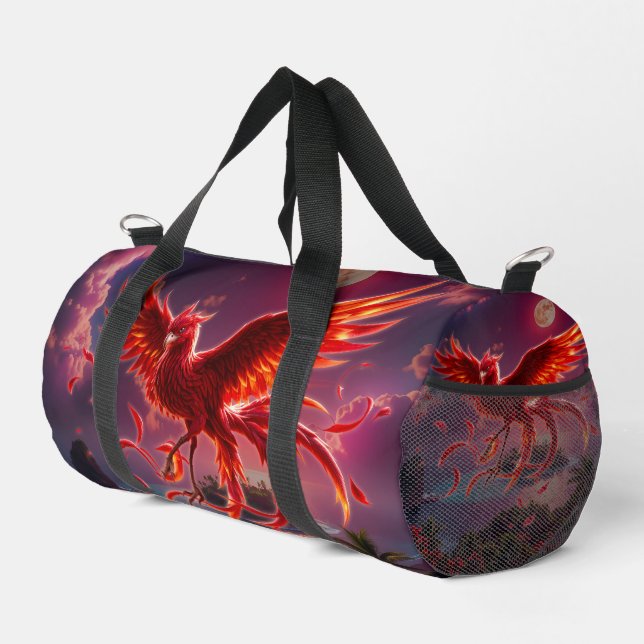 Crimson Phoenix of the Moonlit Tide.  Duffle Bag (Right Corner)