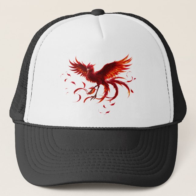 Crimson Phoenix of the Moonlit Tide.  Trucker Hat (Front)