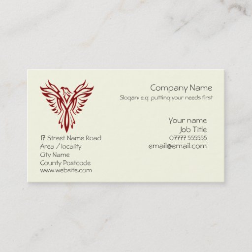 Customizable Crimson Phoenix business card templates
