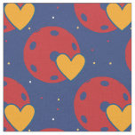 Crimson Pickleball and yellow heart - custom size Fabric