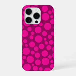 Crimson pink polka dot iPhone 16 pro case