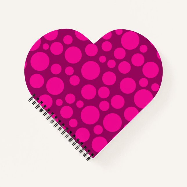 Crimson pink polka dot notebook (Front)
