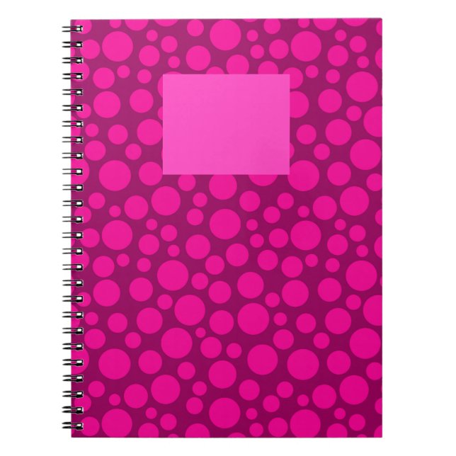 Crimson pink polka dot notebook (Front)