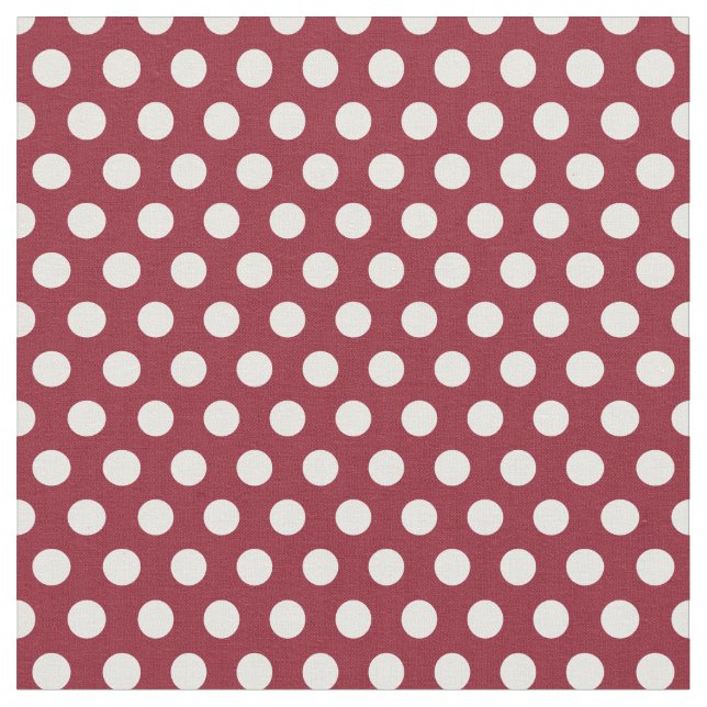 Crimson Polka Dots Fabric (Close Up)
