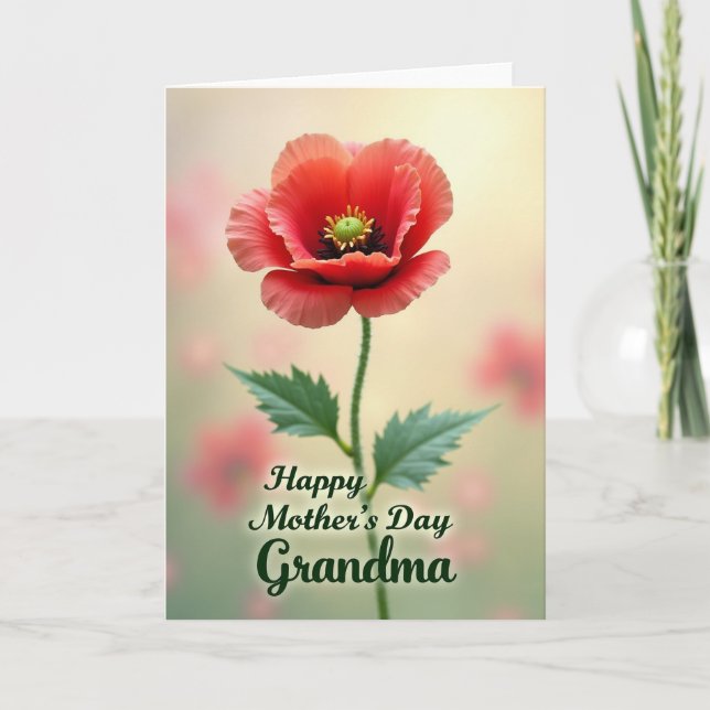 Crimson Poppy Mothers Day Card (Front)