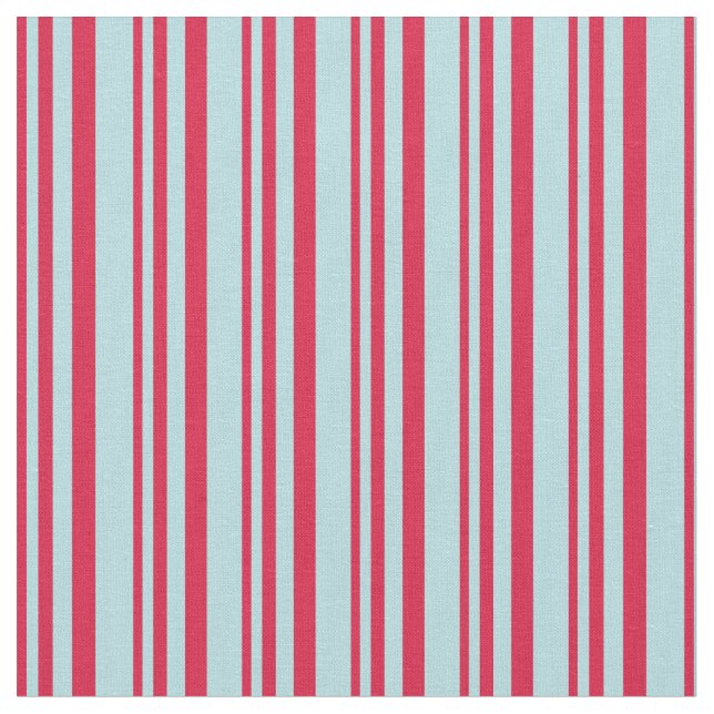 Crimson & Powder Blue Colored Stripes Pattern Fabric (Close Up)