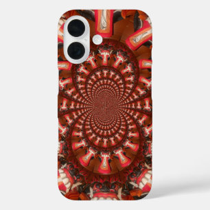 Crimson Pulse   Kaleidoscope Tongue Abstract Art   iPhone 16 Case