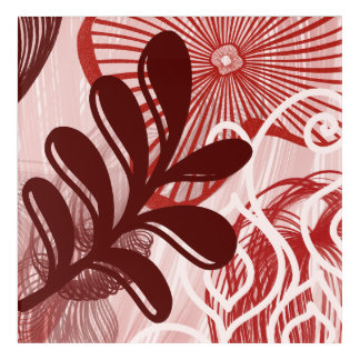 Crimson Radiance – Abstract Botanical Sunburst Art