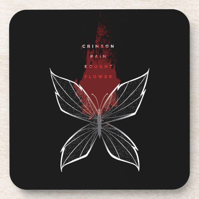 Crimson Rain Sought Flower (eng) Beverage Coaster (Front)
