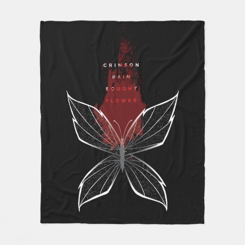 Crimson Rain Sought Flower eng Fleece Blanket