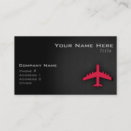 Crimson Red Airplane Business Card