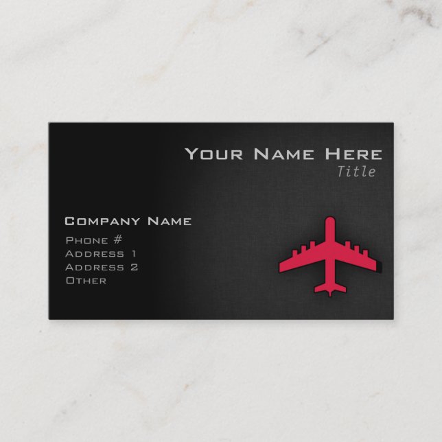Crimson Red Airplane Business Card (Front)