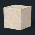 Crimson Red and Gold Vintage Damask Favor Boxes<br><div class="desc">Vintage distressed ivory damask favor box with accents of gold to complement the collection below.</div>