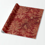 Crimson Red and Gold Vintage Damask Wrapping Paper<br><div class="desc">Vintage velvet crimson red and faux foil gold floral damask wrapping paper.</div>