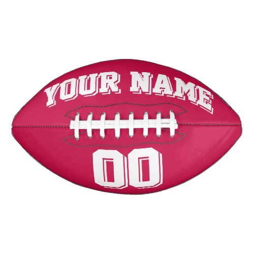 CRIMSON RED AND WHITE Custom Football