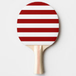 Crimson Red and White Stripes Ping Pong Paddle