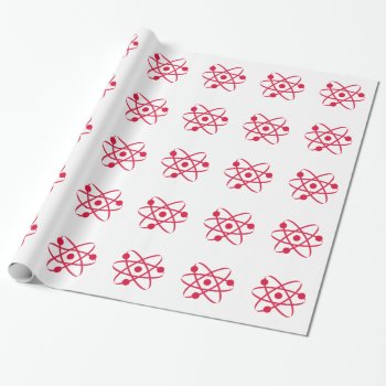 Crimson Red Atom Wrapping Paper by ColorStock at Zazzle