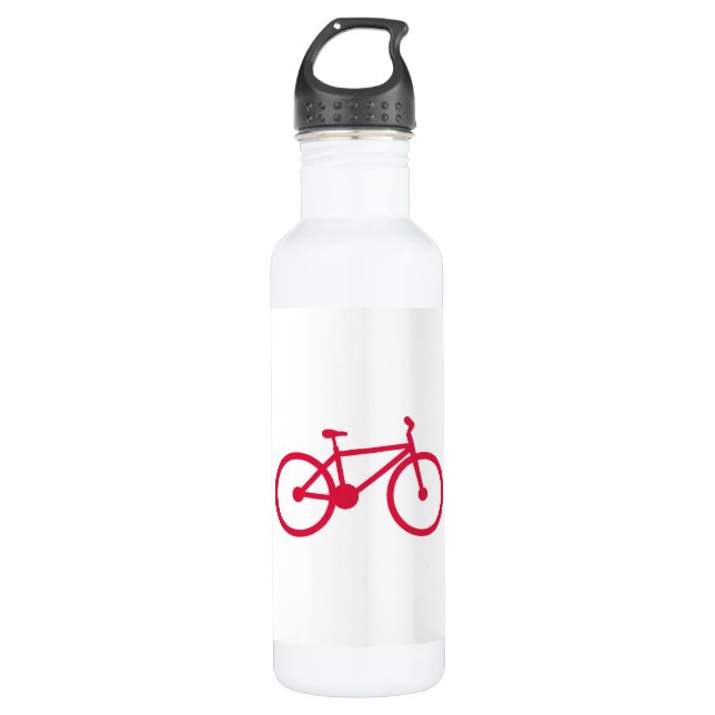 Crimson Red Bicycle Water Bottle (Front)