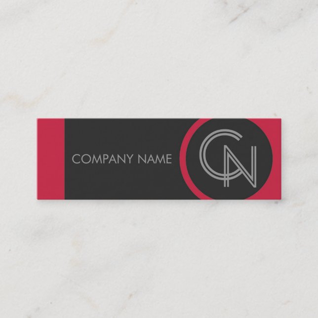 Crimson Red Bold Mini Business Card (Front)