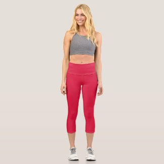 Crimson Red Capri Leggings