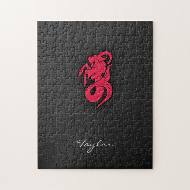 Crimson Red Capricorn Jigsaw Puzzle (Vertical)