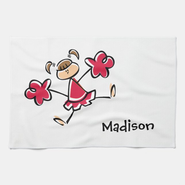 Crimson Red Cheerleader Towel (Horizontal)