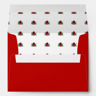 Crimson Red Christmas Motif Envelope
