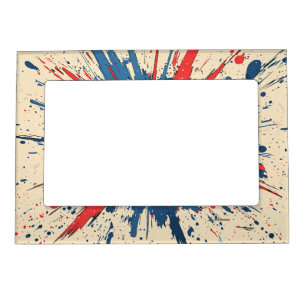 Crimson Red Comic Explosion Speed Line Magnetic Frame