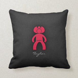 Crimson Red Cowboy Throw Pillow