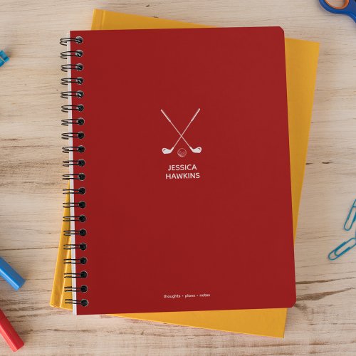 Crimson Red Crossed Clubs Icon Personal  Notebook