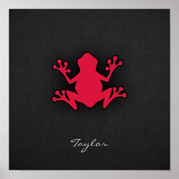 Crimson Red Frog Poster by ColorStock at Zazzle