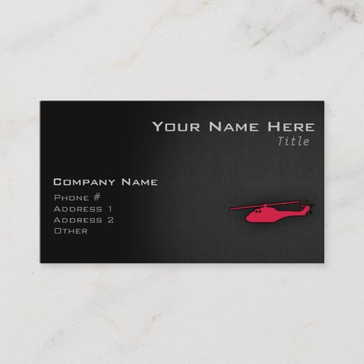 Customizable Crimson Red Helicopter Business Cards
