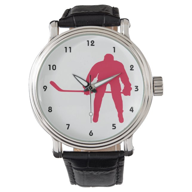 Crimson Red Hockey Watch (Front)