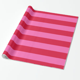 Crimson Red, Hot Pink #2 XL Preppy Stripe 1X Wrapping Paper