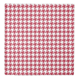 Crimson Red Houndstooth Pattern Duvet Cover